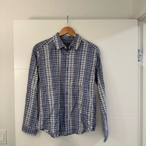 Vince Blue and White Checkered Shirt